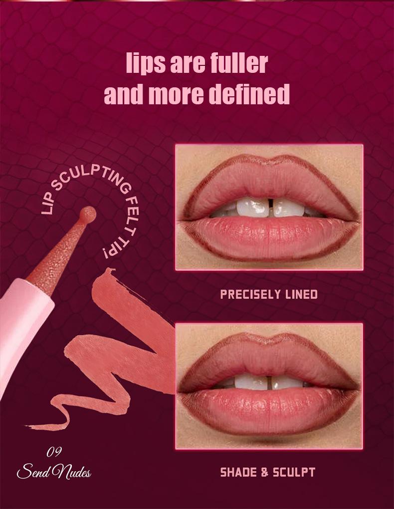 Waterproof Lip Liner Stain Long Lasting Smudgeproof Nude Lip Pencil Precise Contour All Day Wear Transfer Proof Beige Tan