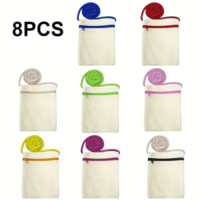 8pcs/Set Solid Color Rectangular Shape Crossbody Bags for Painting And Graffiti