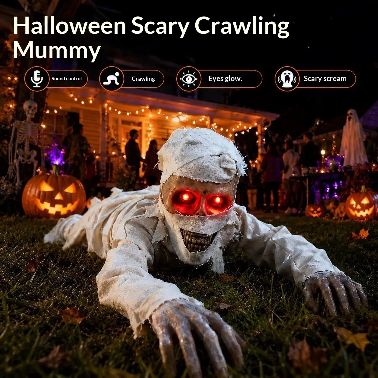 1pc Halloween mummy crawling ghost, party horror scene decoration props, holiday atmosphere ornaments
