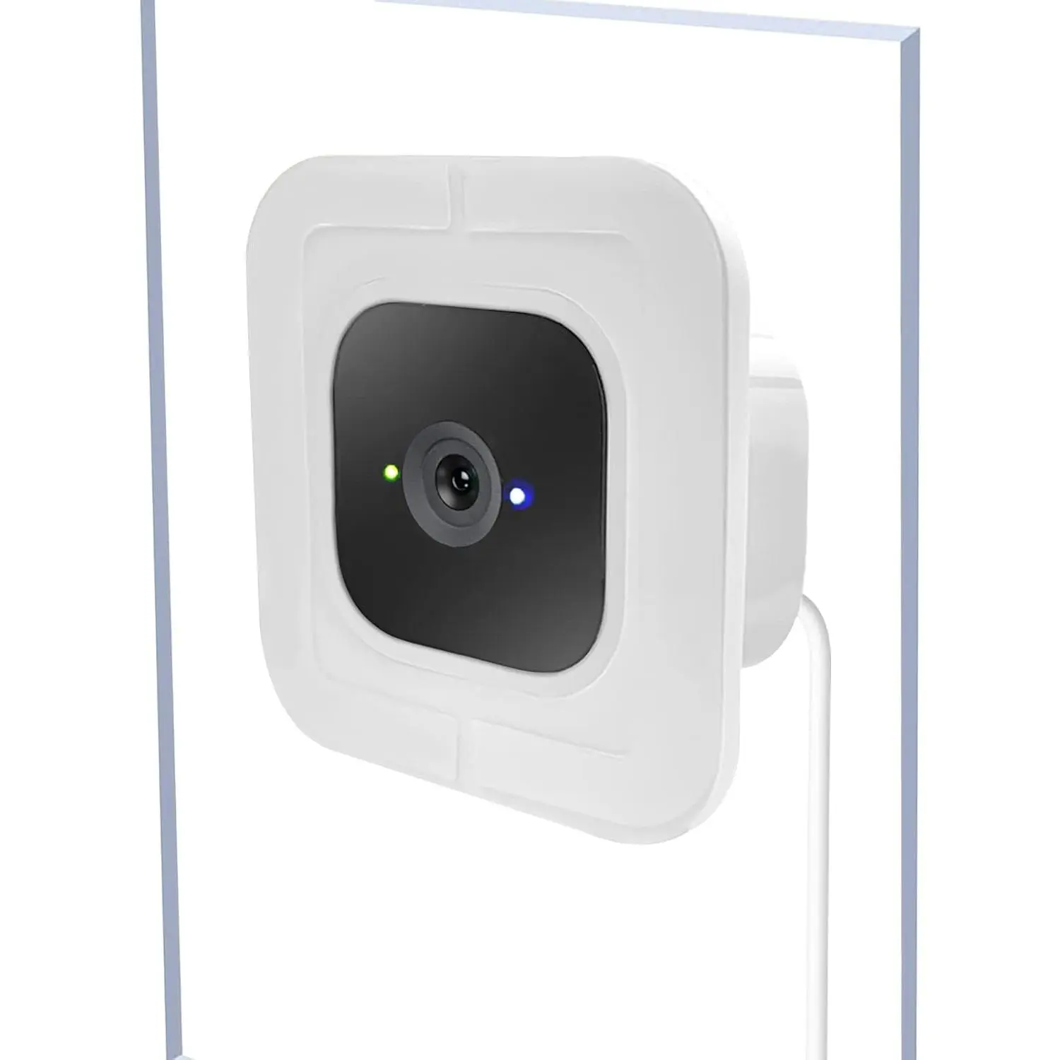 2 Pack Window Mount  with Blink Mini Indoor, Secured Camera Glass Wall Holder  Single Pane Glass Windows/Doors  Outside Security Monitoring,White