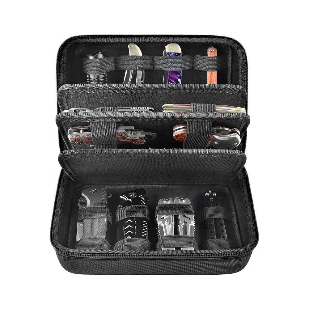 Tactical Knife Display Case, Foldable Knife Storage Box, Knife Organizer,Convenient Design Display, Tool Organizer for Hunting & Survival Gear