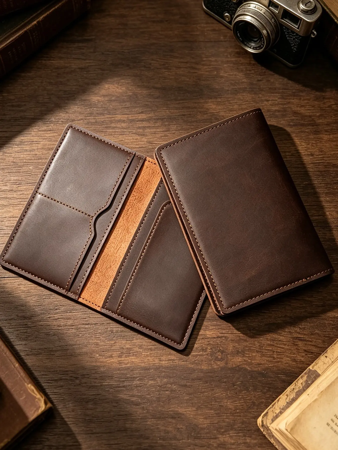 Vintage Full Grain Crazy Saddle Leather Passport Case, Durable Travel Bag Cover, Elegant Passport Holder, Secure Storage, Passport Protector