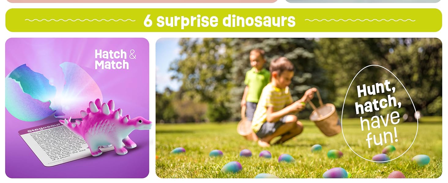 Dan&Darci Dinosaur Hatching Surprise Eggs for Kids - 6 Pack - Grows 600% - Dino Egg Toys for Boys & Girls Age 3-8 - Gift Ideas, Party Favors, Basket Stuffers - Gifts for Girls Ages 3 4 5 6 7 8
