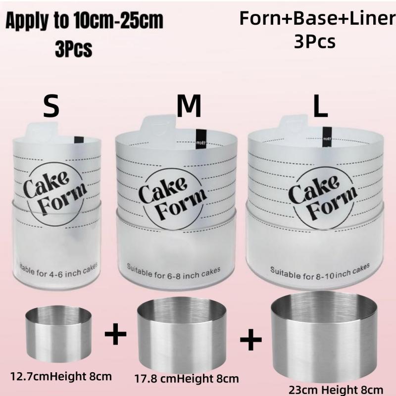 Adjustable Round Cake Ring Mold Retractable Fondant Mousse Cake Ring Acrylic Circle Baking Ring Cake Tools Round Cake Form Kit