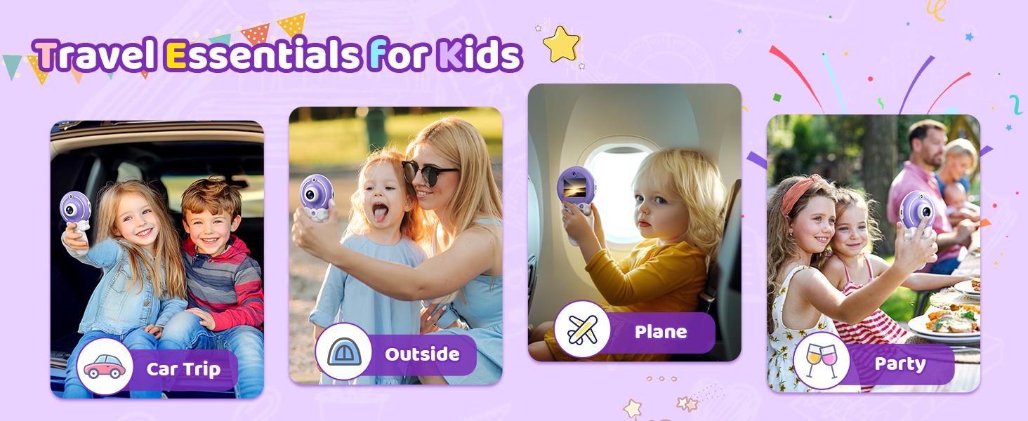 Camera Toy for Girls - Birthday Girl Gifts with Magic Wand Design - Digital Video Camera for with 32GB SD Card - Easter Basket Essentials for Girl 2 3 4 5 6 Year Olds, Purple