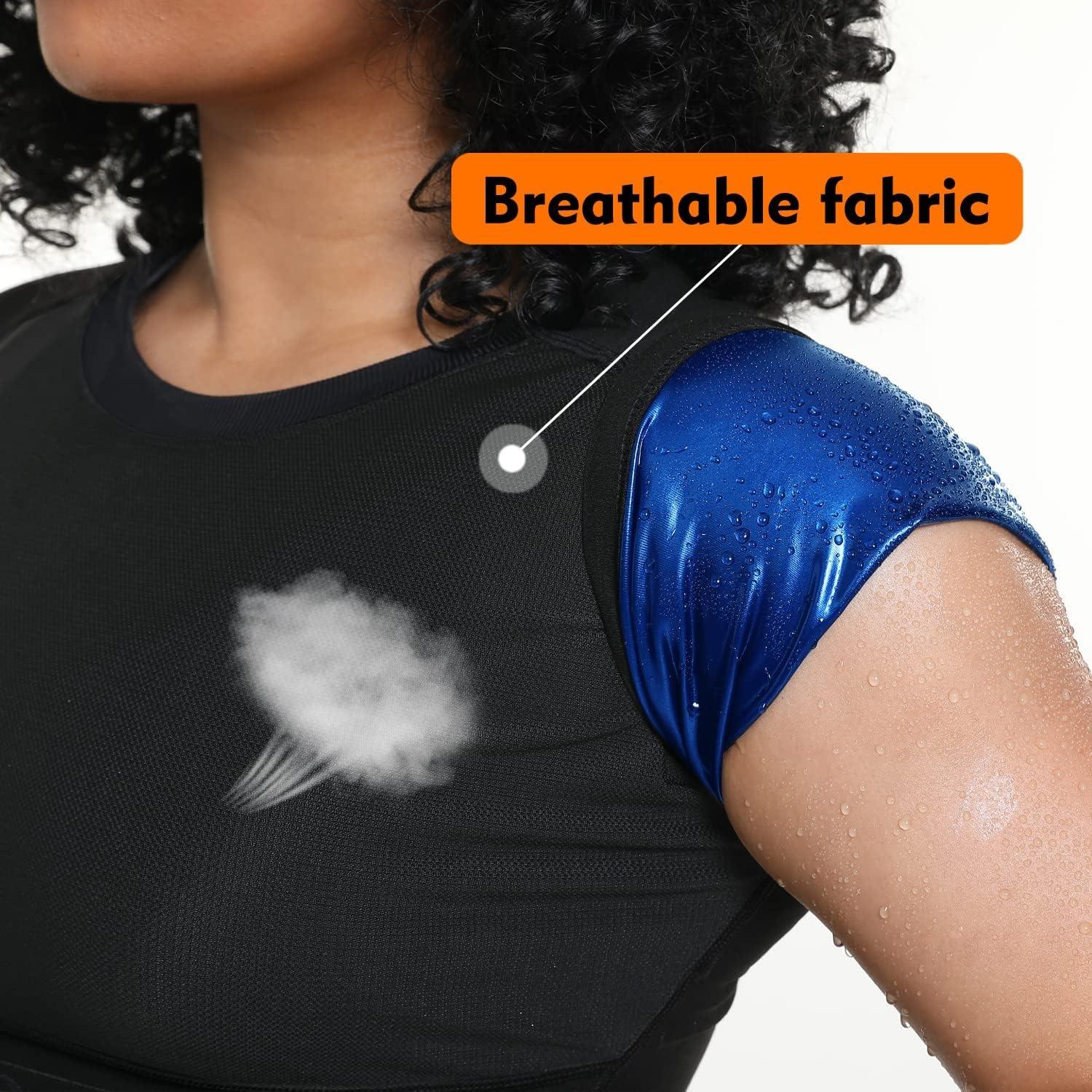 Women's Sauna Sweat Shirt Tummy Control Sauna Shirt Athletic Tee Compression T-Shirt Heat Trapping Sauna Vest for Women