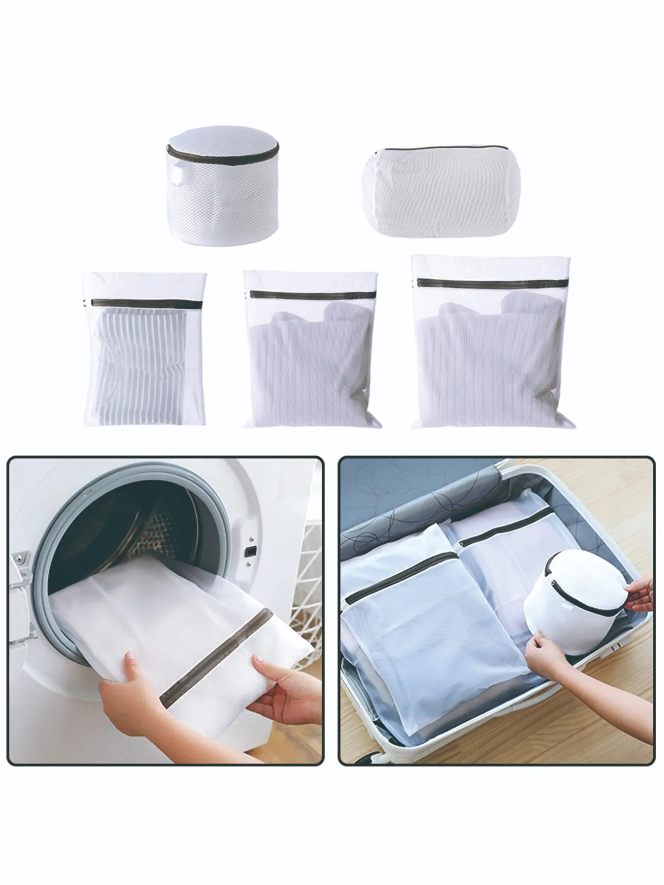 Five-Piece Mesh Laundry Bag Set, Washing Machine Net Bags, Underwear Bra Laundry Bags, Mesh Pouches, Essential Laundry Accessories