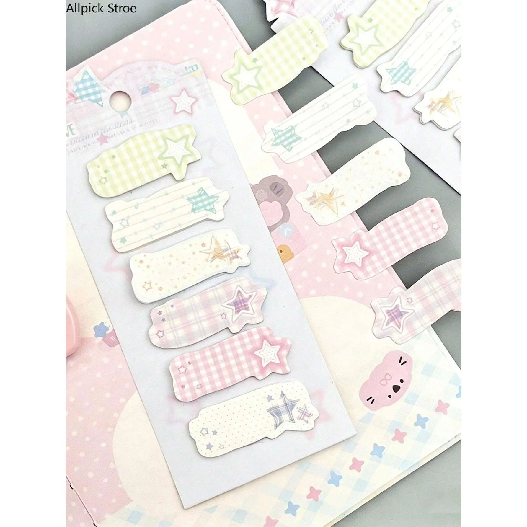 600PCS Small Multicolor Adhesive Cat-Shaped Sticky Notes, Kawaii Note Pads, Cute Cartoon Memo Pad Stationery, Back to School Essentials for Students, Office Desk Accessories (Bag Charm Accessory), Paper