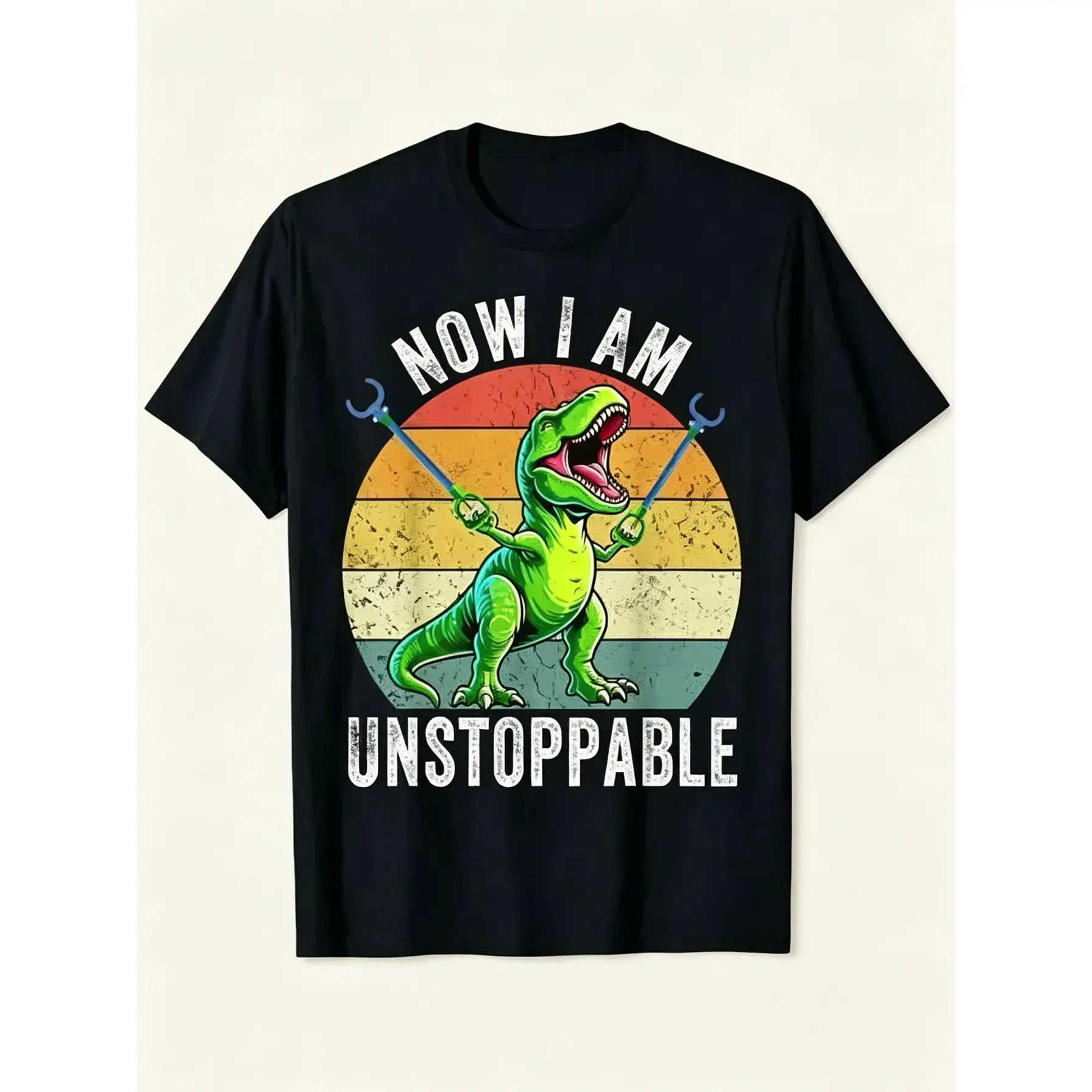 Funny Roaring T-Rex Dinosaur Meme Graphic Tees Men's T-Shirt, Soft And Breathable Short Sleeve, Perfect For Daily Wear, Outdoor Activities, Travel, And Casual Style, Comfortable All-Day Fit!