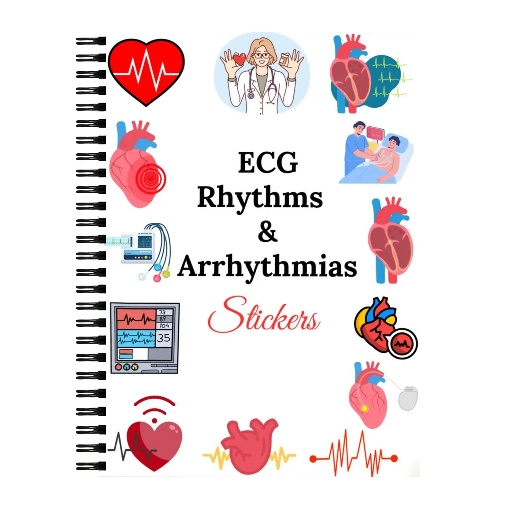 75+ Ecg Rhythm & Arrhythmias Cheat Sheet, Ecg Study Guide, Nursing Notes, Medical Cheat Sheet, Essential Tool for Nursing Students