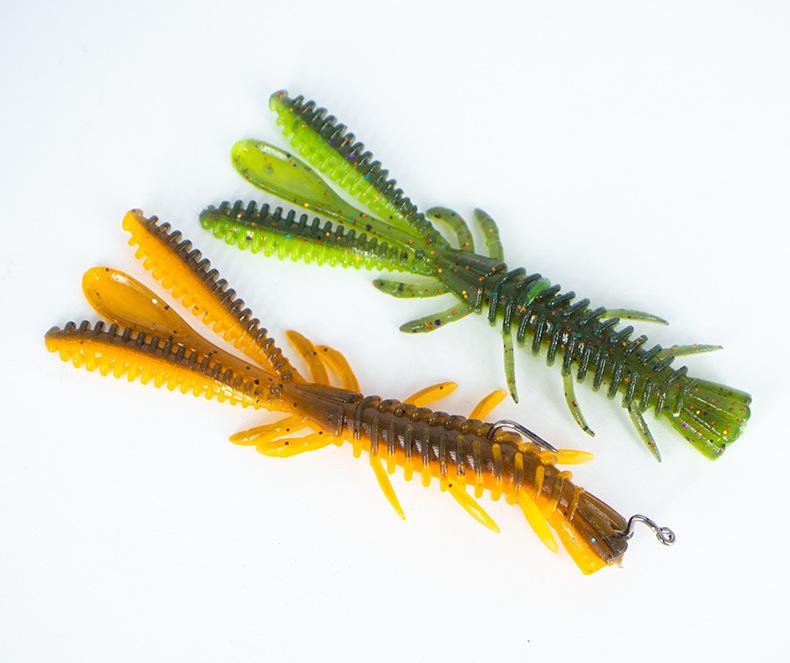 Luya floating shrimp wave dance shrimp type soft bait Ned lead head hook down fishing group black pit soft bait bass false bait soft worm