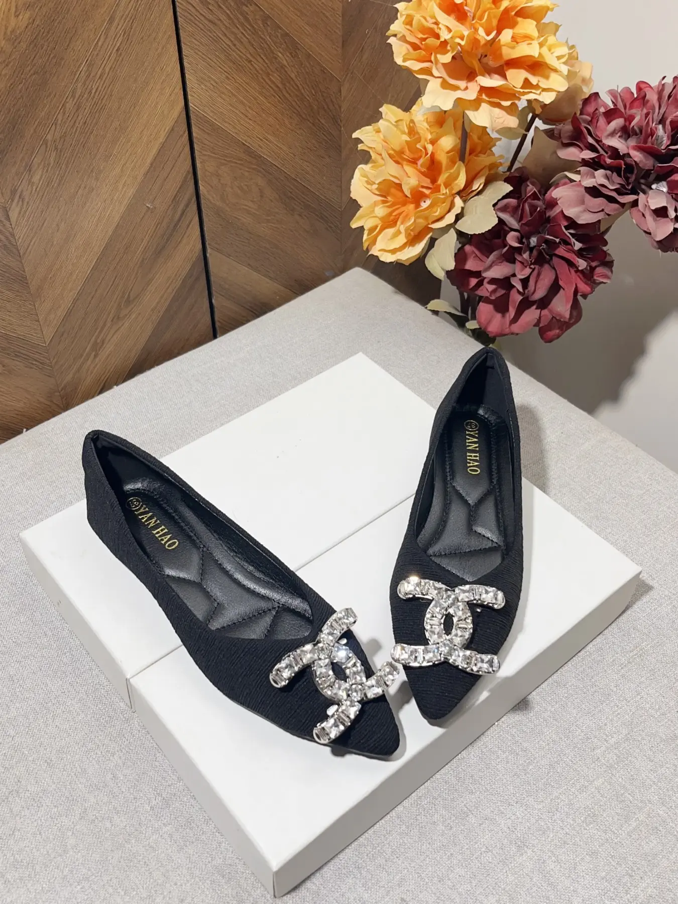 Women's Pointed Toe Flat Shoes, Textile Material, Casual Style, All Seasons, Comfortable Soft Sole, Easy Slip-On, and Options