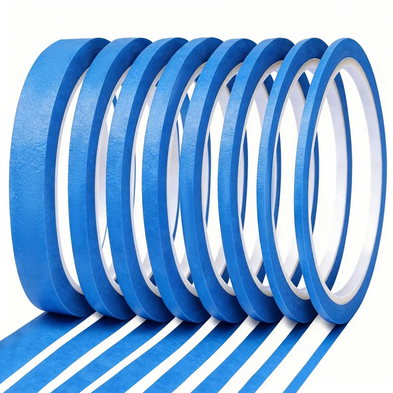 8Rolls Pinstripe Masking Tape Thin Painters Fine Line Pinstriping Tape | 1/12"-2/5" widths(2-10mm), 216 yds . Blue washi paper tape. Removes cleanly, no . For Model, , Art Craft, DIY