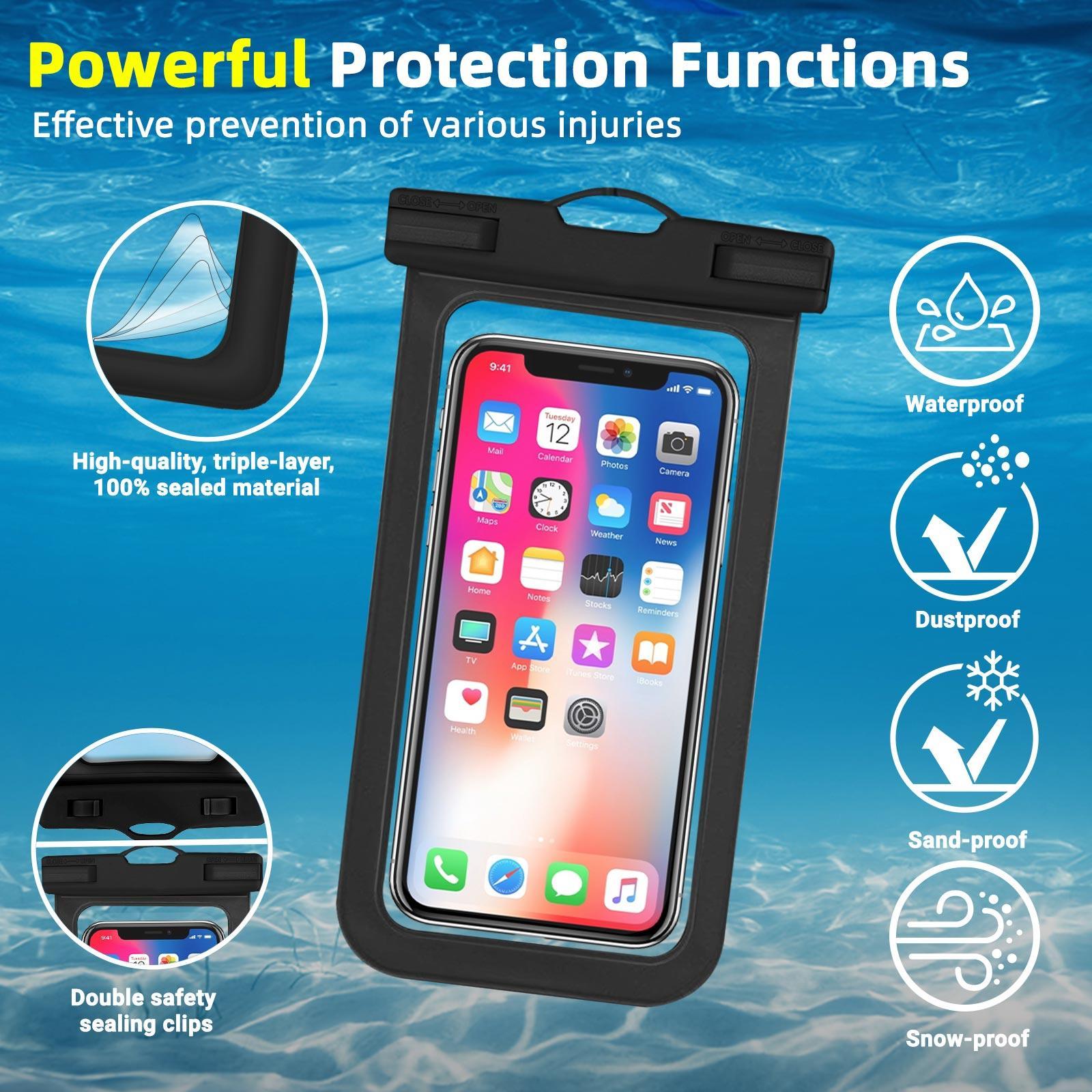 Waterproof Phone Pouch, 2 Counts Clear Waterproof Cell Phone Case with Lanyard for iPhone 15/14/13 Pro Max/Plus and Galaxy S22/S23, Fits Phones up to 7 Inches, Essential Waterproof Dry Bags for Outdoor Beach Swimming Diving, Boating Accessories Waterproof Phone Pouch, 2 Counts Clear Waterproof Cell Phone Case with Lanyard for iPhone 15/14/13 Pro Max/Plus and Galaxy S22/S23, Fits Phones up to 7 Inches, Essential Waterproof Dry Bags for Outdoor Beach Swimming Diving, Boating Accessories