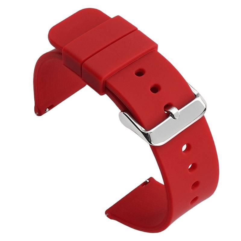 Waterproof silicone watch strap, rubber quick-release flat universal strap for men and women's smartwatches