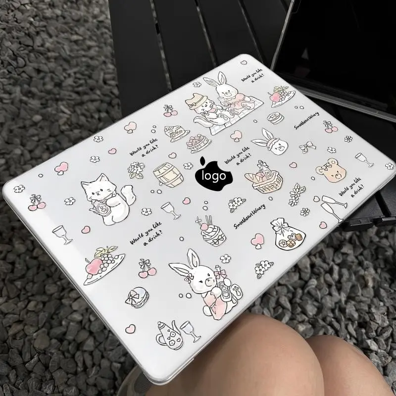 Compatible Macbook Creative Print Transparent Laptop Case, Semi-Rigid Shell for Neo Air Pro 13-15 Inch, M5m4m3m2m5 Series