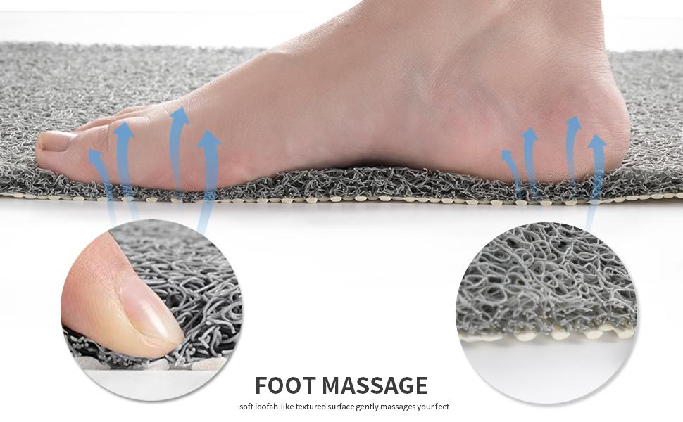 Non Slip Bathtub Mat,Anti Slip Shower Mat,Fast Drying Bath Tub Mats,Foot Scrubber Mat,Anti Slip Mat for Tub,Floor,Bathroom,Home,Kitchen,Hotel (Grey 24x16 Inch)