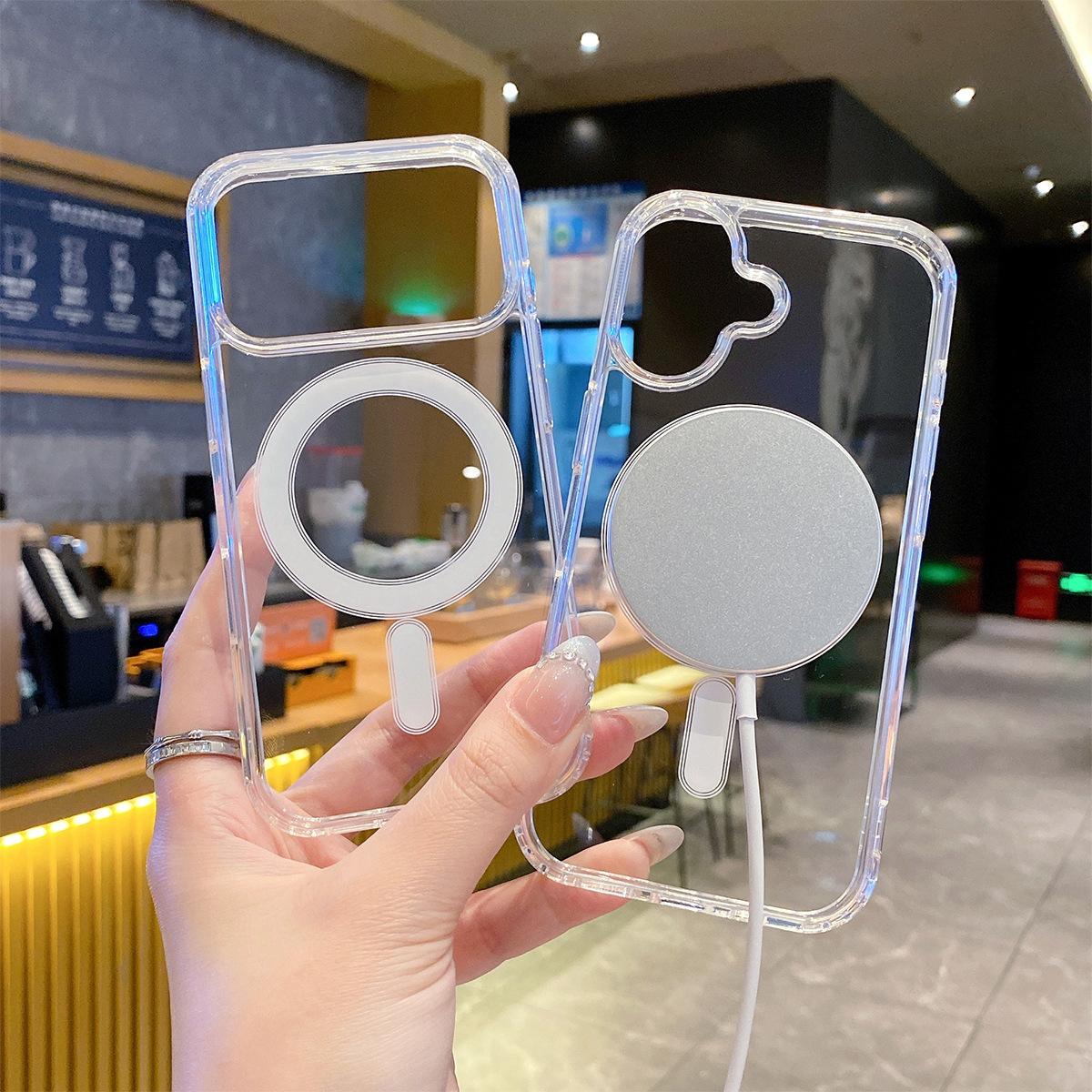 Ultra-Clear MagSafe Phone Case Compatible With iPhone 17 Pro Max 16 15 14 13 12 11 X XS Max Pro Air Plus & Samsung Galaxy S/A/NOTE/Z Series, Military-Grade Shockproof Protection, Anti-Yellowing Clear Hybrid Magnetic Case