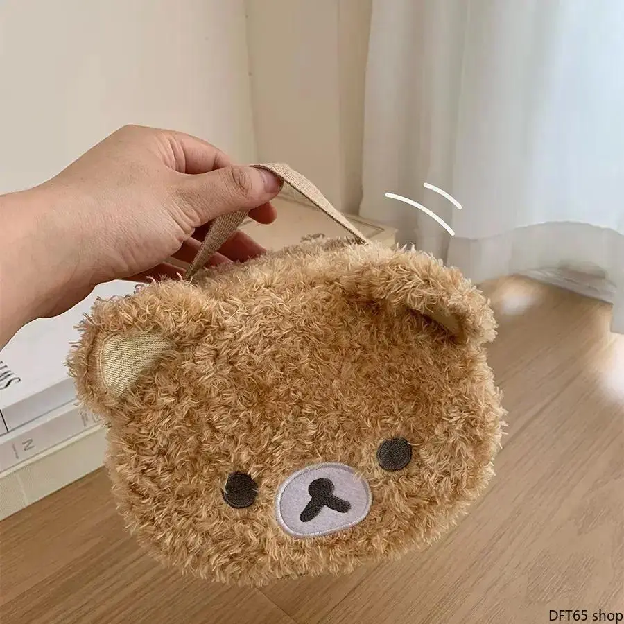Cute Bear Plush Cosmetic Storage Bag Waterproof Smooth Outer Fabric Multiple Independent Inner Compartments Spacious Capacity Soft Lining For Women Travel Daily Makeup Sorting Portable Lightweight Toiletry Organizer