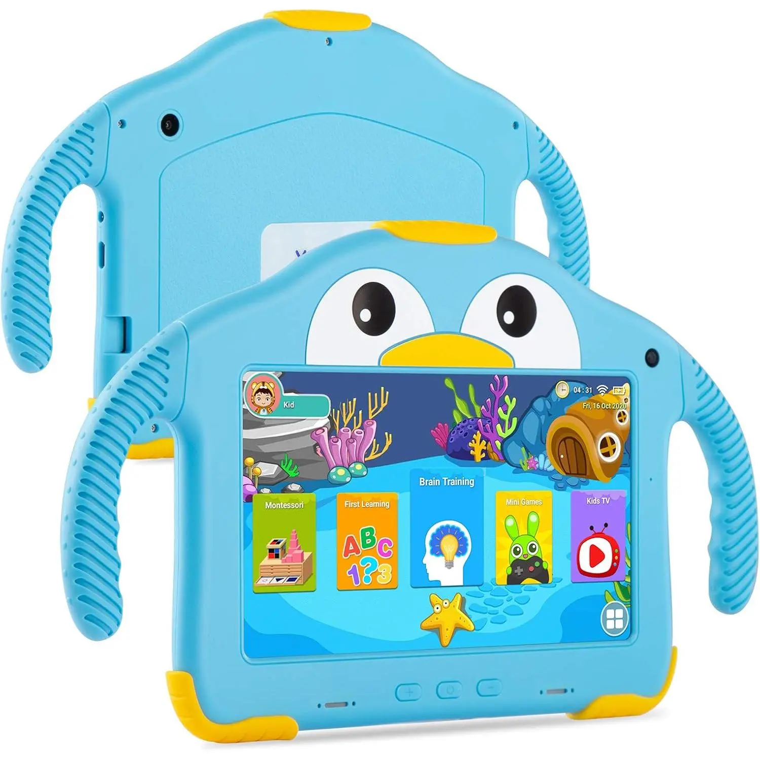 [Autumn Sale] Kids Tablet (Ages 7-12) with Wi-Fi, Dual Camera, 1GB RAM, 32GB Storage, 1024x600 HD Touchscreen, Parental Control, Google Play, YouTube, Netflix, Android 10, Charger & Cable for Boys Girls