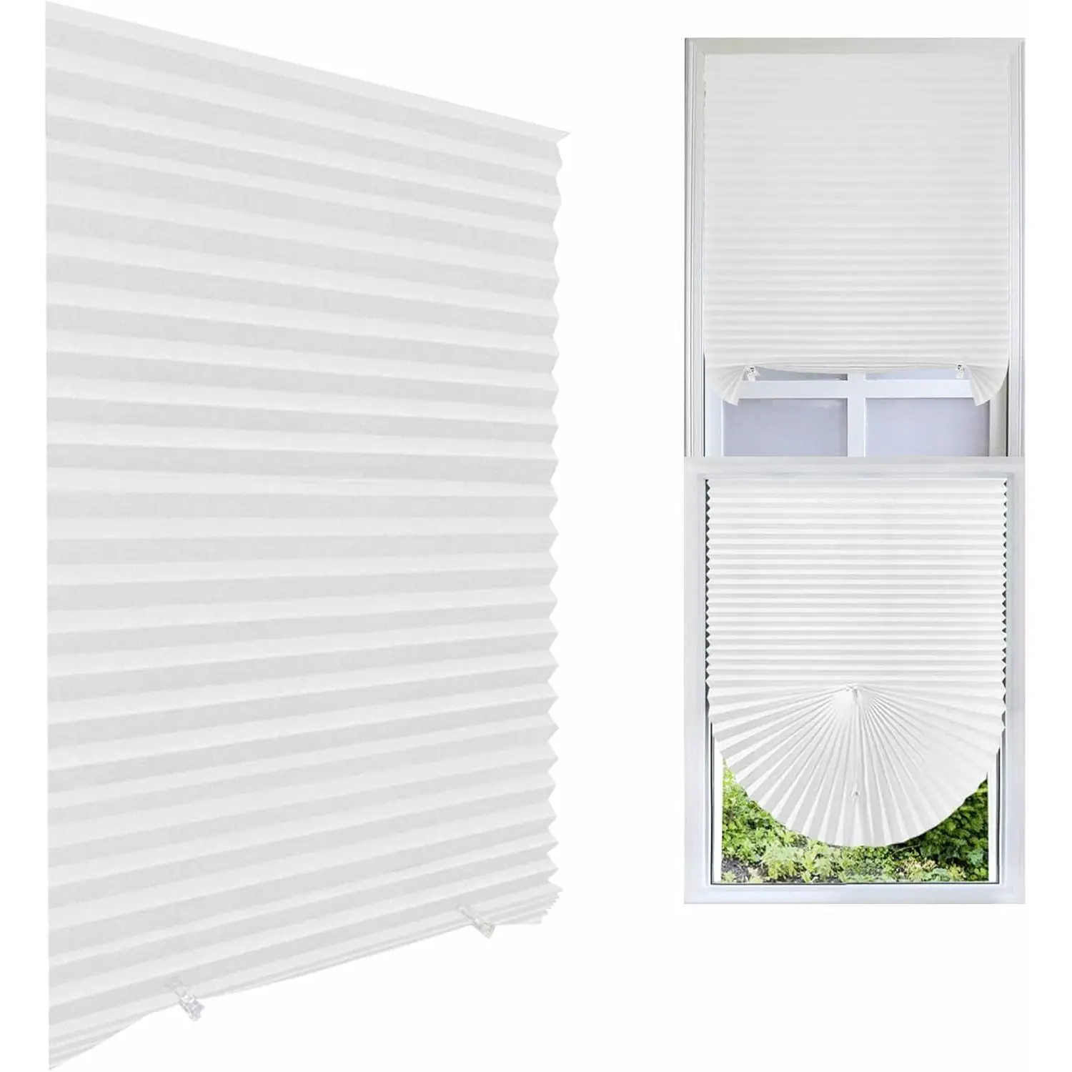 Cordless Blackout Blinds No Drill Temporary Paper Pleated Window Shades