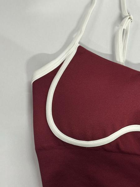 Women's Colorblock Square Neck High Elastic Yoga Bodysuit, Seamless Breathable Backless Outdoor Running Fitness Slimming Jumpsuit, Sportswear Jumpsuits