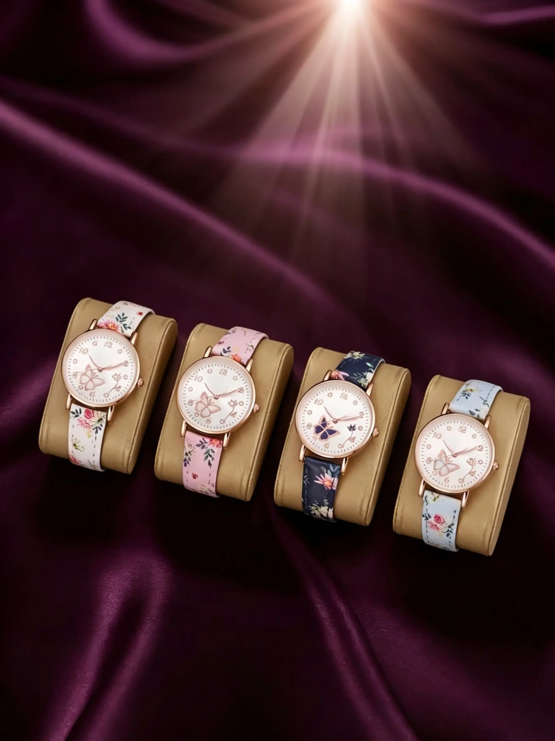 4pcs Women's Fashion Wristwatches Butterfly Watch Set, Perfect Gift for Mother's Day, Birthday, Anniversary, Casual Quartz Watches Fashionable Analog Watch