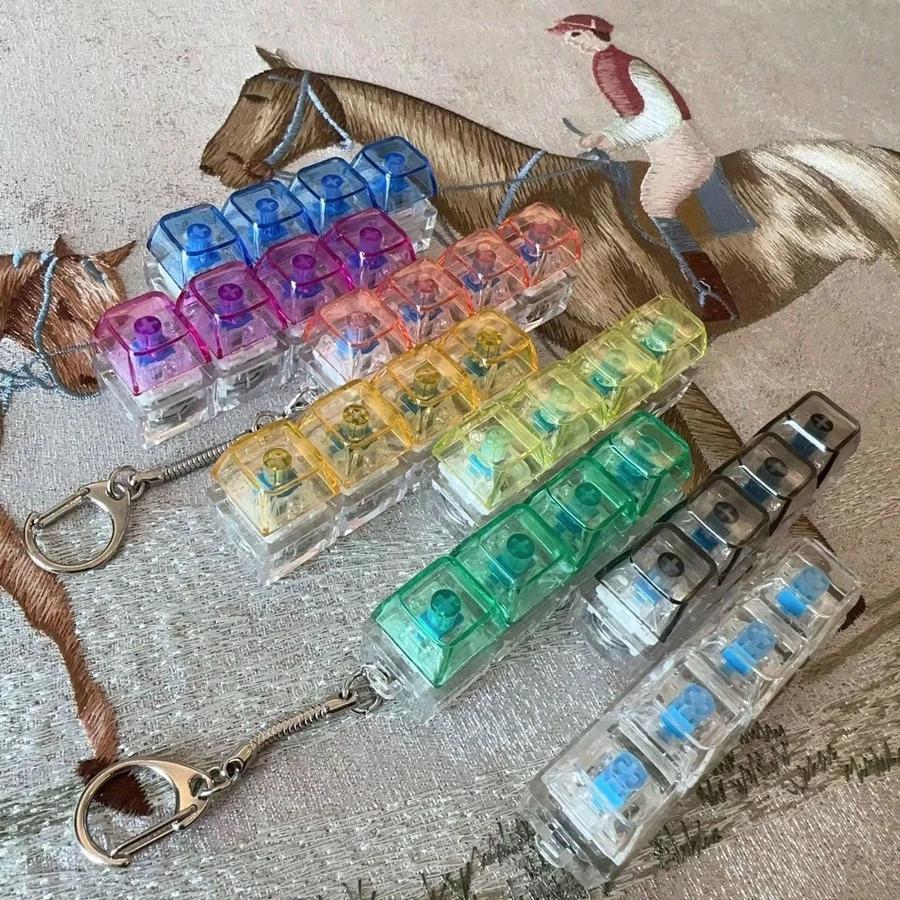 Colorful Mechanical Tester Keychain - Multicolor ABS Block Design for Halloween Thanksgiving Teachers Day Gift - Lightweight & Fun Stress Relief Gadget - Decor Decor Hanging Gift Ornaments Decoration Lightweight Hangable