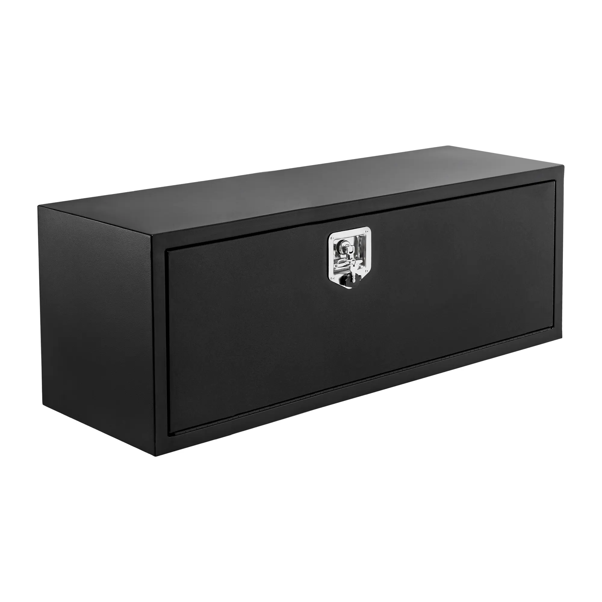 【Garvee】 Steel Single Door Underbody Tool Box, 30 x 14 x 16 in Black Orange Textured Finish, Lockable Side Mount Storage Cabinet for Flatbed Truck, Trailer, Service Vehicle, Garage Workshop and Roadside Equipment