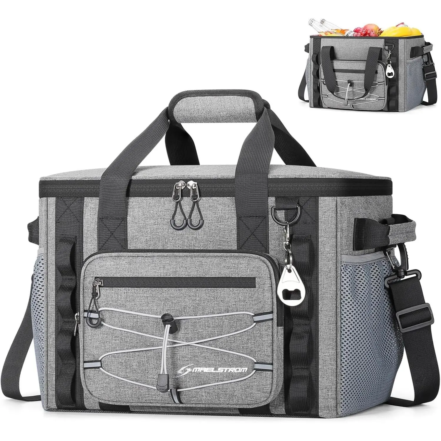 30/40 Can Soft Cooler Bag, Leakproof Insulated Ice Chest | 24h Cold (With Ice), 5-Layer Insulation, Multi-Pockets ,Lightweight,Perfect For Camping, Beach, Hiking, Kayaking, Road TripsGift