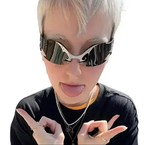 Polarized Mirrored Frameless UV Protective Sunglasses - Hip-Hop Sports Eyewear, Sunglasses Sports Eyewear for Nightclubs & Daily Streetwear
