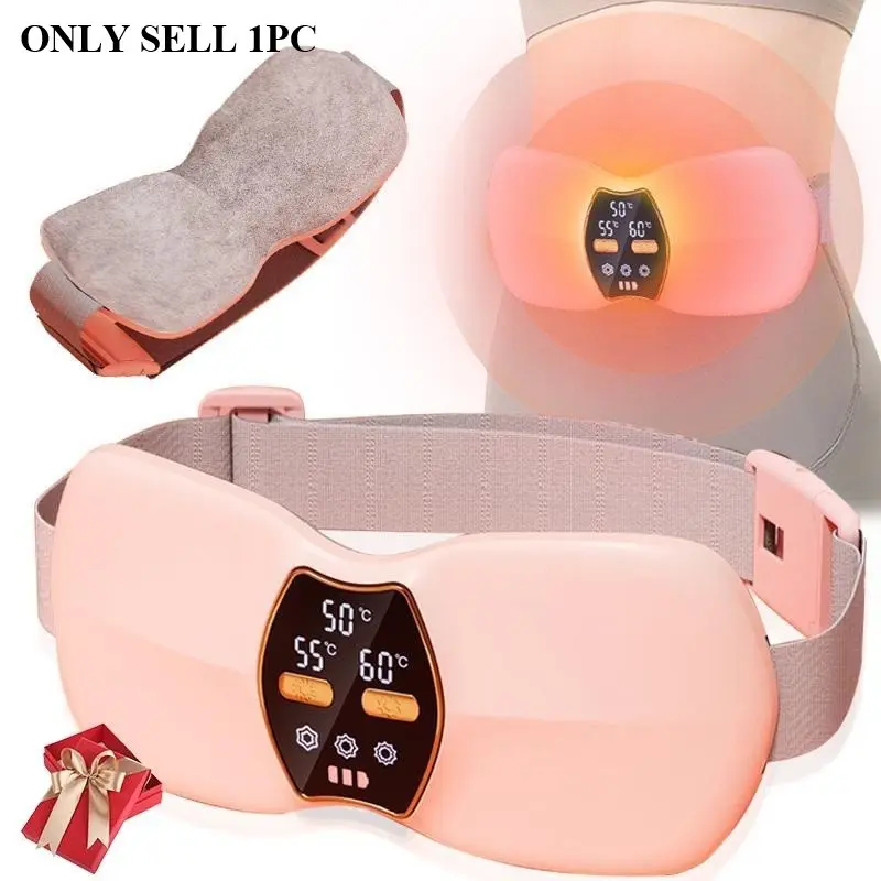 Heated Waist Belt Massager for Abdominal Warmth, Back Support, Portable Smart Heat Vibration, Christmas Gift for Girlfriend Wife Mom