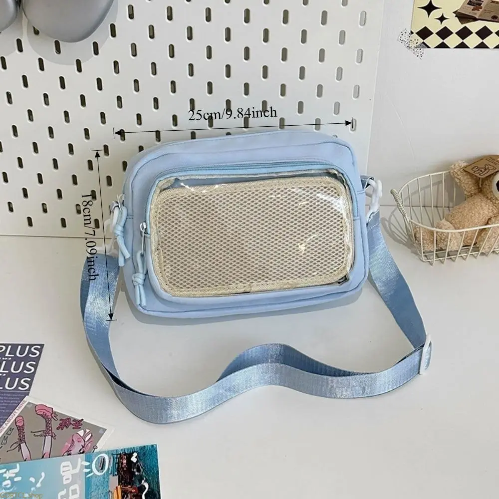 Mini Kawaii Ita Crossbody Bag for Teen Girls - Clear PVC Anime Pin Badge Display, Waterproof, Lightweight, Adjustable Strap Purse for Comic Con & Daily Wear