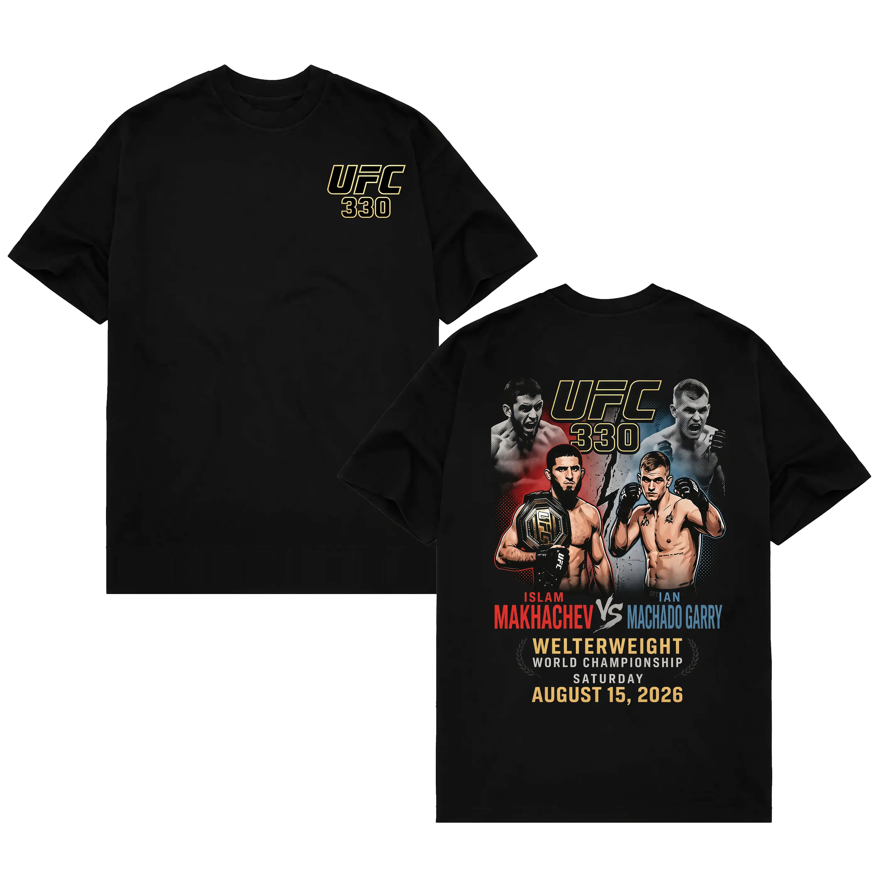 Islam Makhachev vs Ian Machado Garry MMA Graphic Tee Fight Fan Shirt Combat Sports T Shirt