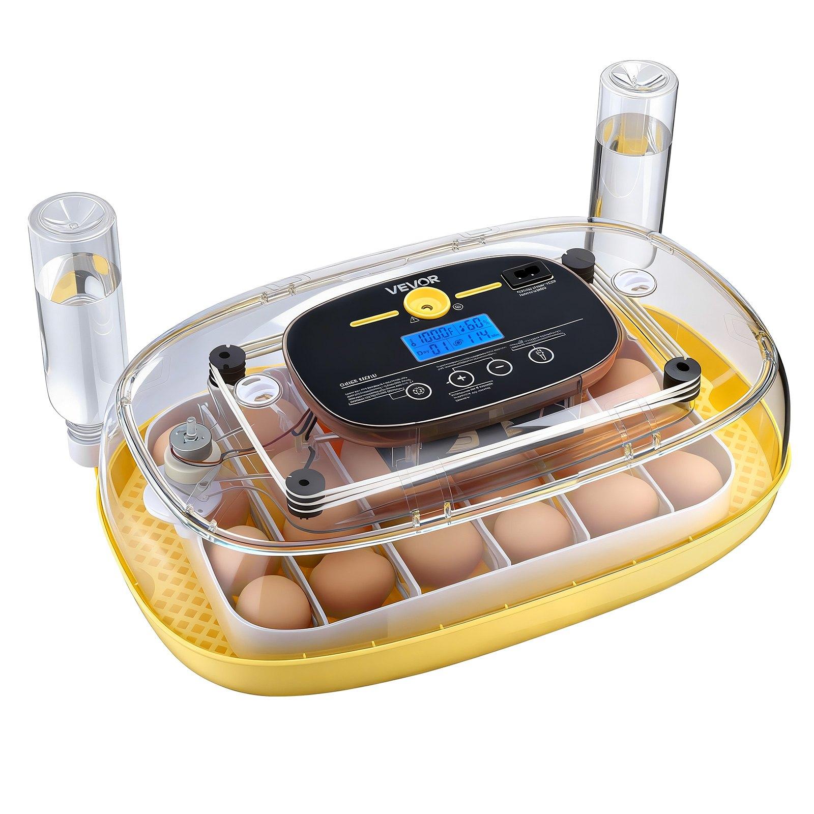 VEVOR 24 Egg Incubator, Automatic Egg Turner with LED Candler, Temperature & Humidity Control, 360 °   View Clear Window, Auto Water Refill, Poultry Eggs Incubators for Hatching Chicks Ducks Goose Quail