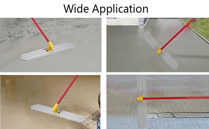 GARVEE 48''x8'' Concrete Bull Float, Aluminum Alloy Concrete Float Tool with Handles ×3, Flexible Concrete Tools Finishing, Concrete Surface Smoothing Tools Kit for Road, Walls