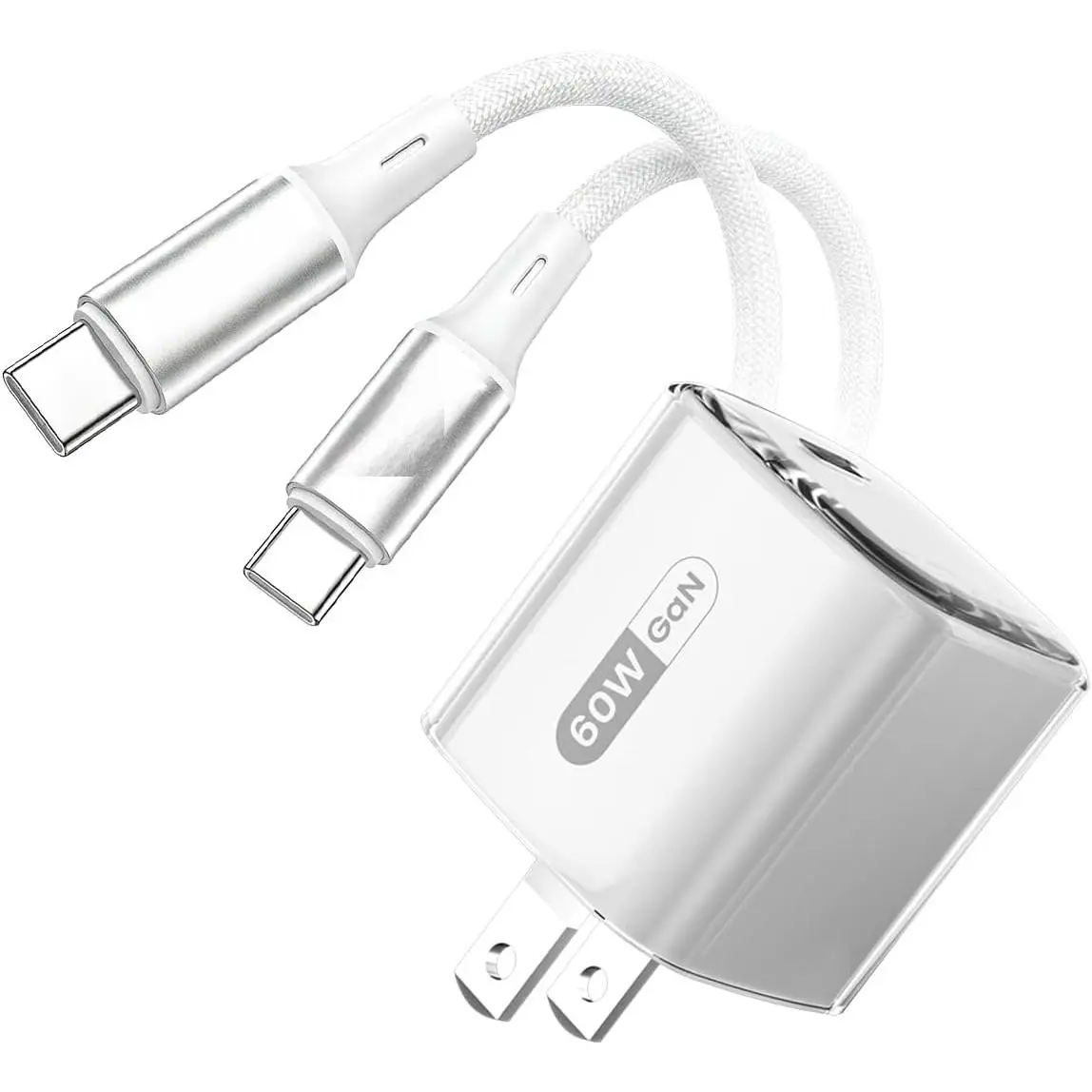 C60 Charger Block, 60W for  Wall Charger with 3ft USB-C , PD3.0 AVS Ultra  Mini  Adapter, ipad Android Laptop wall Chargers