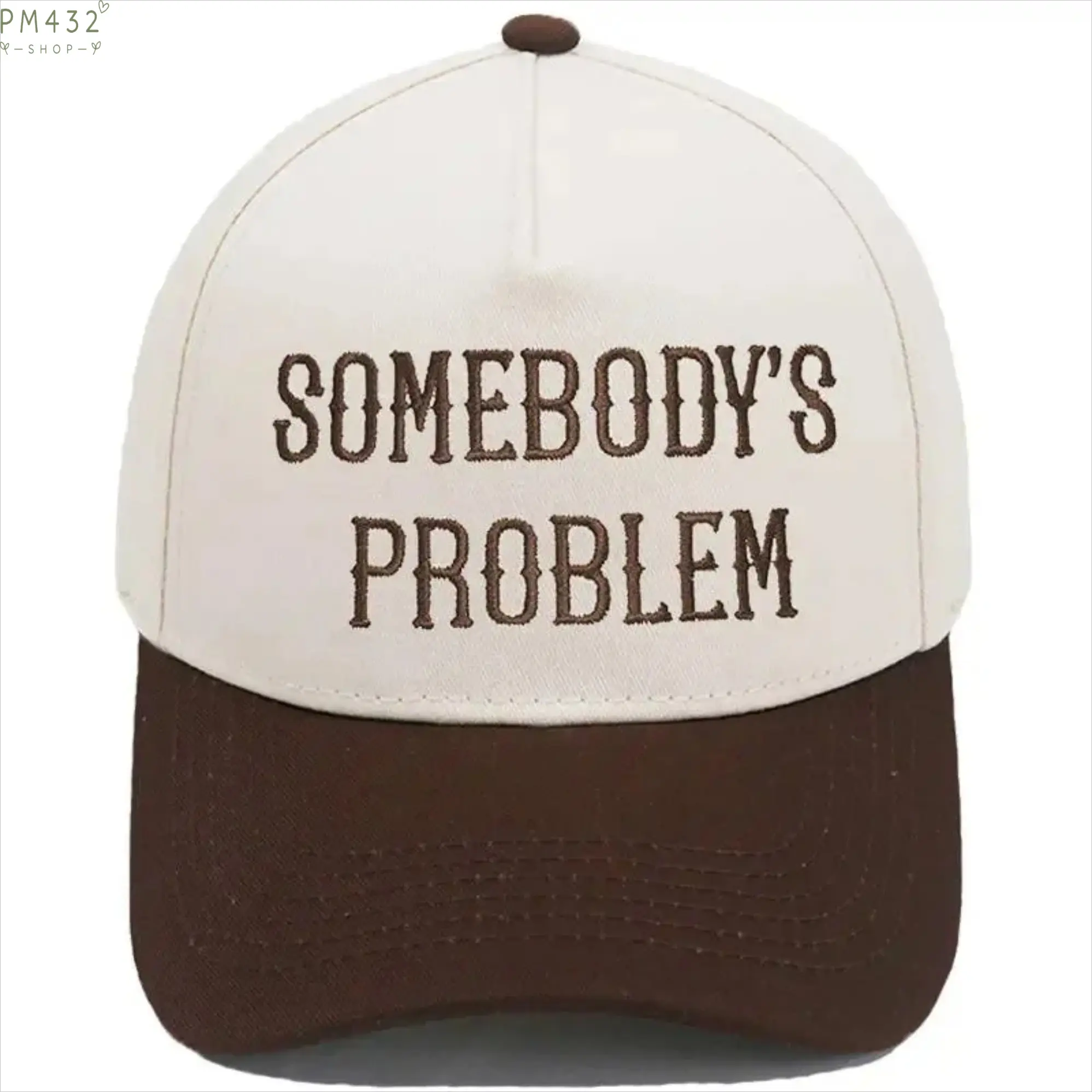 Somebody's Problem Embroidered Baseball Cap, Retro Washed Cotton Dad Hat with Funny Graphic Slogan, Adjustable Buckle Casual Sun Hat for Women, Trendy Bestie Gift, Vintage Streetwear Accessory, Everyday Outdoor Fashion Cap