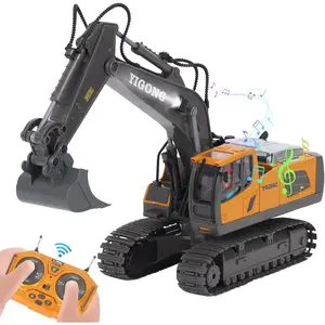 11-Channel Remote Control Excavator Toy, Rechargeable 2.4 GHz RC Construction Vehicle for Kids, 680° Rotation | Metal Shovel | Lights & Sounds, for Boys Ages 6-12