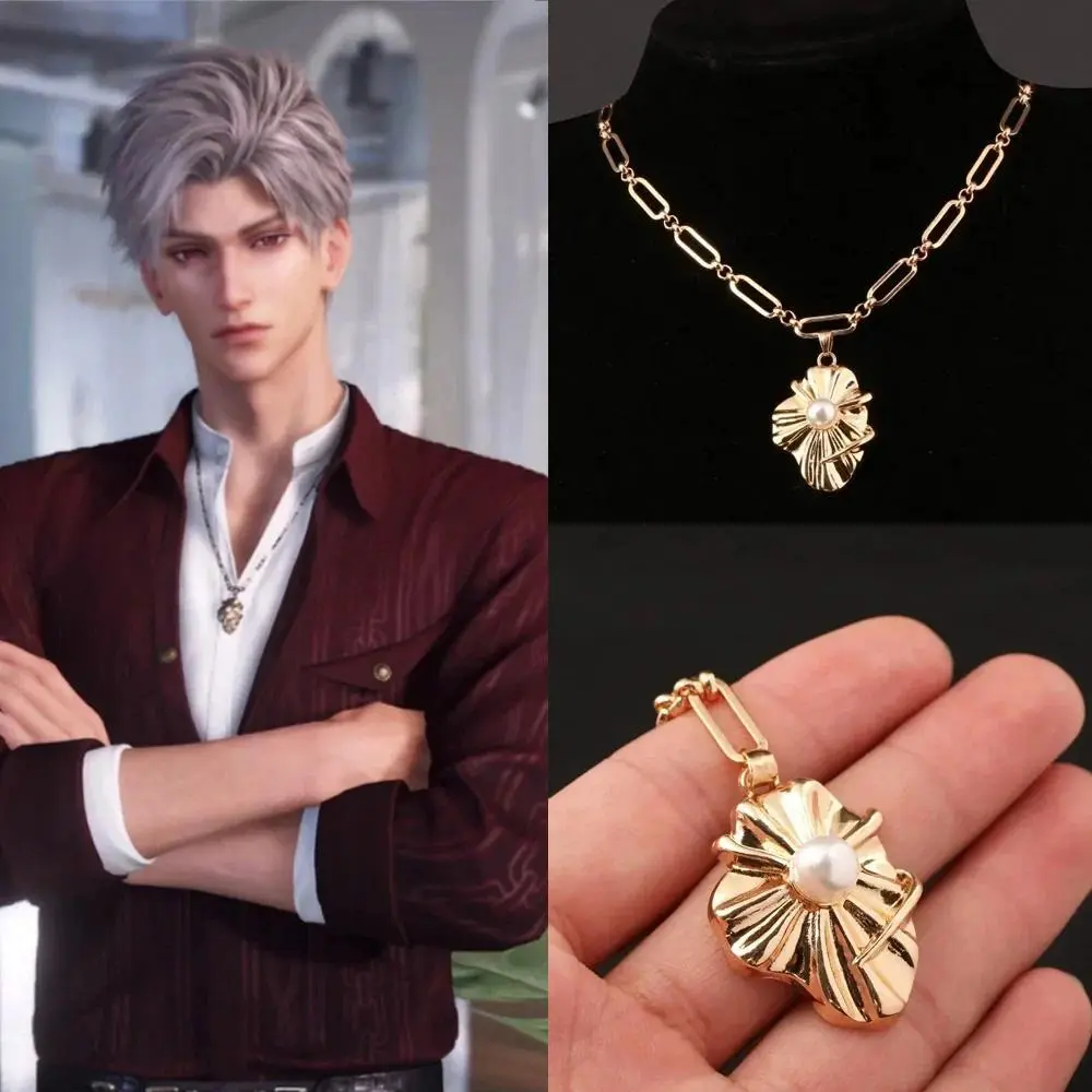 Anime Love and Deepspace Sylus Cosplay Golden Pendant Necklace Ornament Cartoon Accessorie Decorate Game Birthday Xmas Gift
