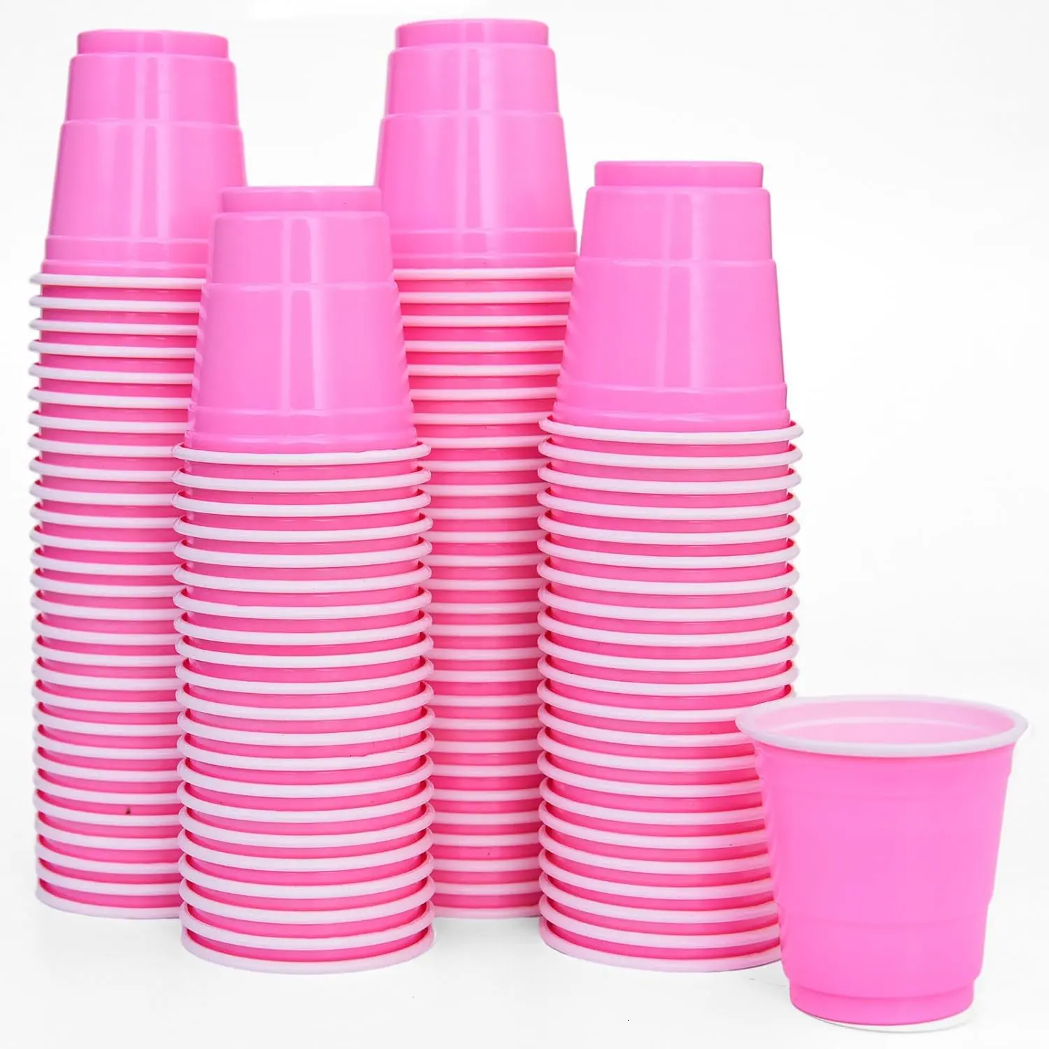 100 count  Plastic Shot Cups, Disposable Shot Glasses 2 oz Plastic Mini Cups for Birthday, Bachelorette Party, Tasting Serving, Jello Shots, Parties Favor & Supplies