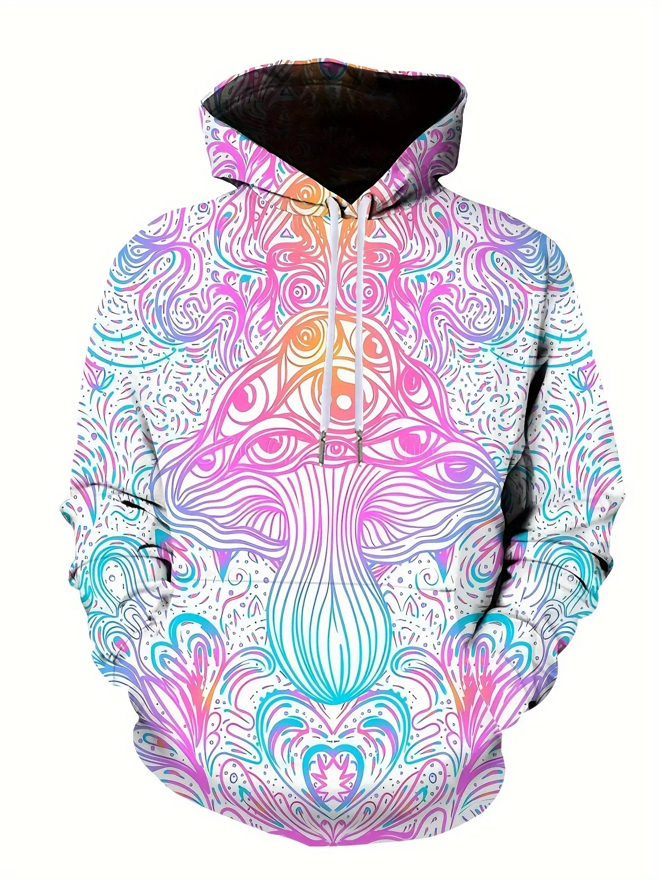 3D Hooded Sweatshirt and Jacket - Large Size Men's Fashion Hooded Sweater and Jacket - Bright Mushroom Hooded Jacket - Casual and Cool Jacket - New Fall/Winter Men's Clothing