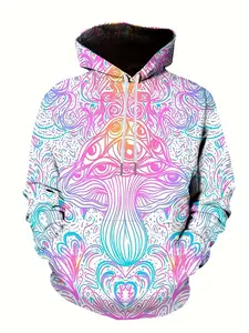 3D Hooded Sweatshirt and Jacket - Large Size Men's Fashion Hooded Sweater and Jacket - Bright Mushroom Hooded Jacket - Casual and Cool Jacket - New Fall/Winter Men's Clothing