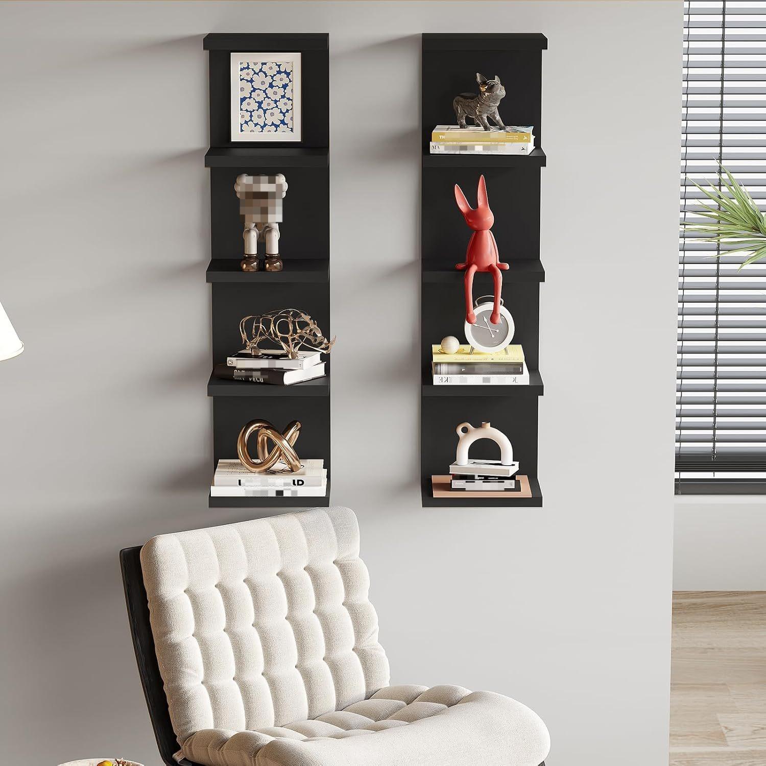 Wall Mounted Multi-Layer Floating Shelves, Modern Display Storage Rack for Living Room, Bedroom & Office Decor