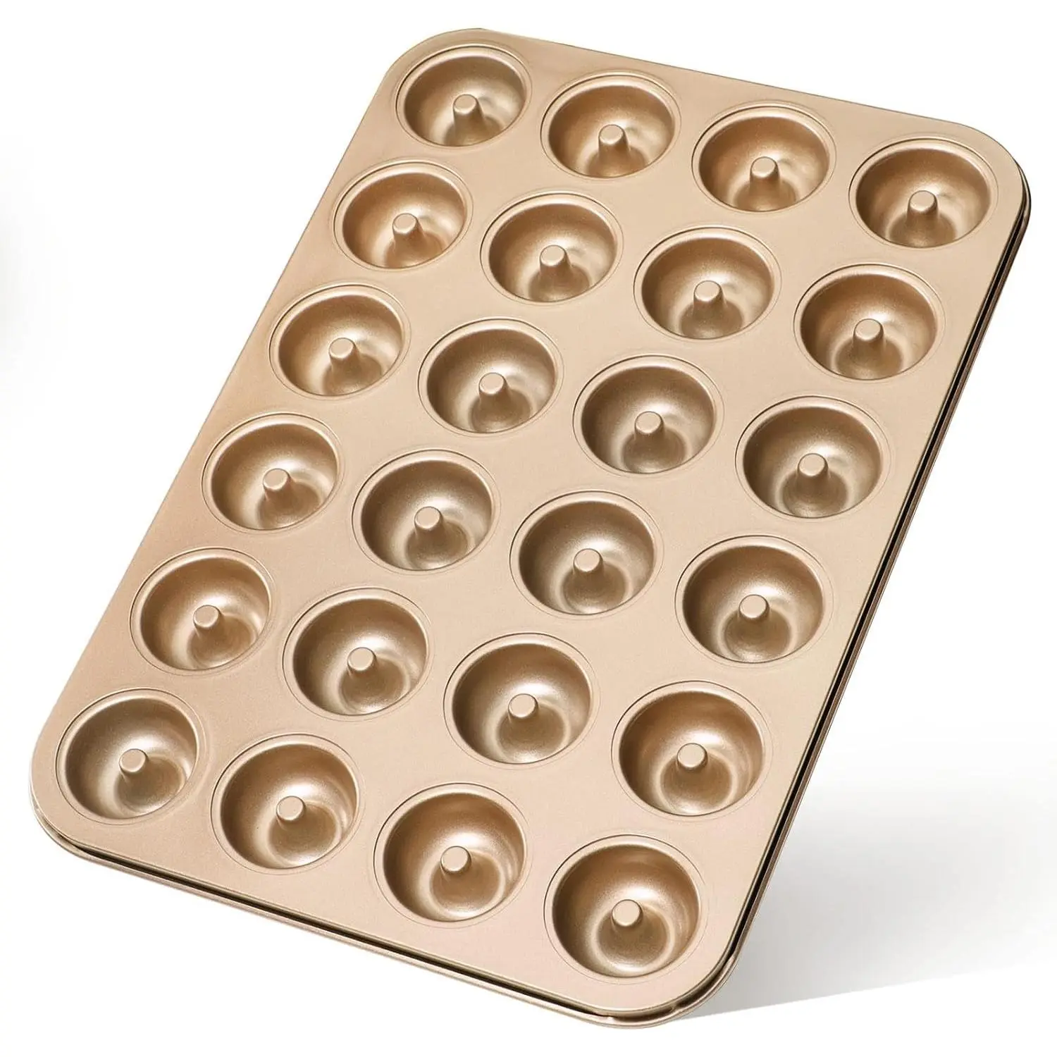 Mini Donut Pan Non-stick 24-Cavity Small Donut Tray Heavy Gauge Bite Size Inch Doughnut Pans for Baking