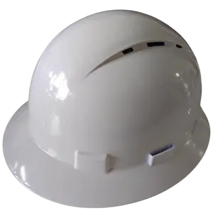 Full Brim Vented Hard Hat, 6-Point Suspension Adjustable Fit, Outdoor Work Protective Headgear, Breathable Bump Cap for Job Sites, Lightweight All-Day Comfort Gear