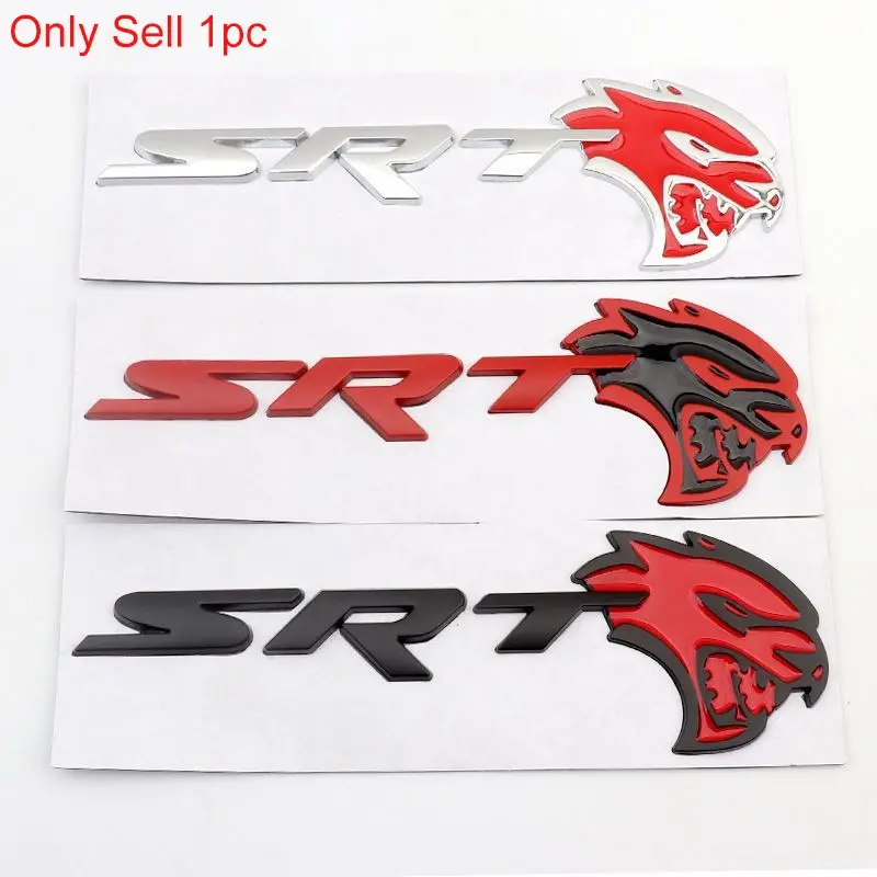 1PC 3D Hellcat Leopard Head SRT Badge Rear Trunk Emblem Sticker For Dodge SRT RAM CHALLERGER SRT6 Charger Ram Srt8 Srt4 Nitro Dart Durango Caliber Journey Caravan Accessories