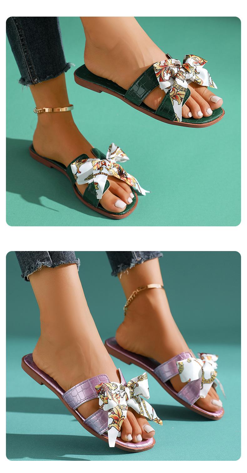 Women's Stylish Bowknot Slides — New Summer Flat Sandals: Trendy, Versatile, and Perfect for Outdoors & the Beach