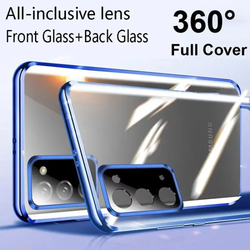 Double-Sided Magnetic Tempered Glass Lens Screen Protector for Samsung Galaxy S21, S22 Ultra, S23, S24 FE, S25 Plus - Smartphone, Cellphone, Handheld Devices Accessories