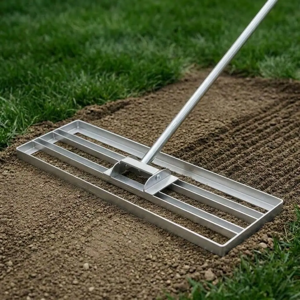 36" x 10" Stainless Steel Lawn Leveler Rake, Heavy-Duty Yard Smoothing Tool with Extra-Long 6.5FT Handle, Perfect for Garden Soil Prep, Golf Greens, Farmland & Large Lawns